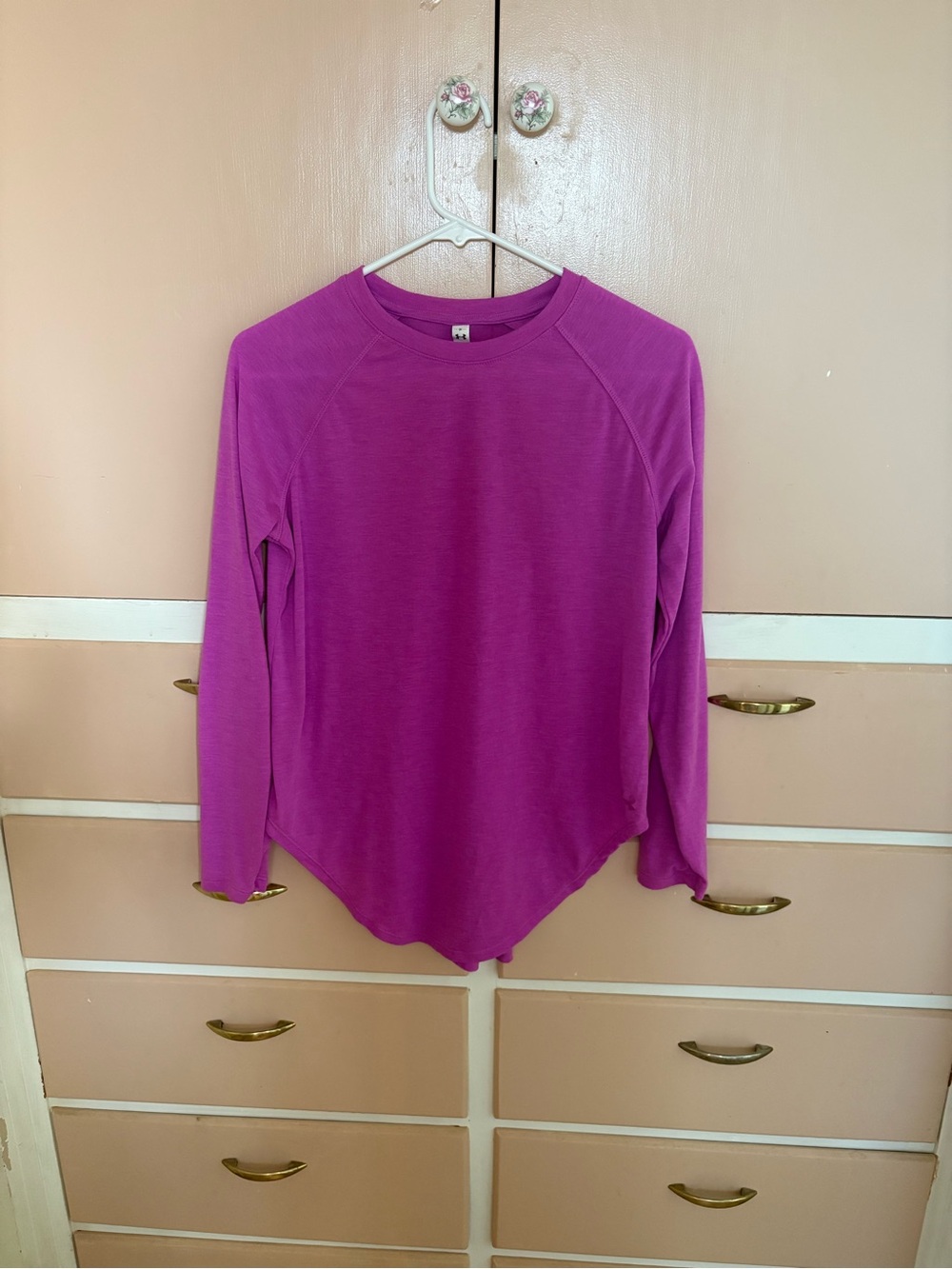 Under Armour Women's Long Sleeve Crewneck Top in Magenta